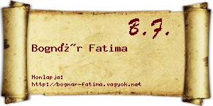 Bognár Fatima névjegykártya