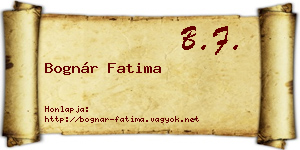 Bognár Fatima névjegykártya
