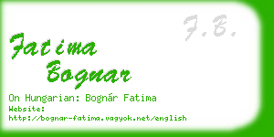fatima bognar business card